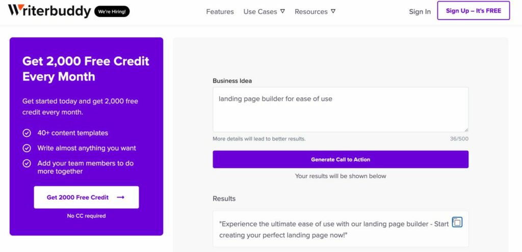 Writerbuddy Call To Action Generator